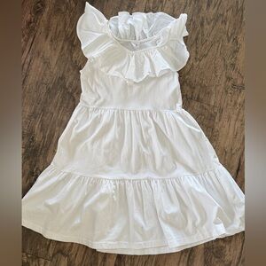 Zara White Ruffle Casual Kids Dress